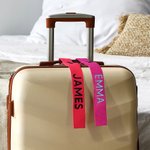 Gepersonaliseerde Multikleurige Geborduurde Naam Bagagelabel met Drukknopen Accessoires voor Reizen en Zakenreis Verjaardagscadeau voor Studenten