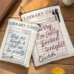 Funda protectora impermeable con bolsillo frontal y cremallera para el carné de biblioteca personalizado Regalo de vuelta al cole para los amantes de los libros Ratones de biblioteca