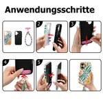 Personalisierte Blumen Doppel­schutz Handyhülle für iPhone Samsung mit Namen Geflochtener Handschlaufe oder Schultergurt Geburtstag Geschenk für Damen