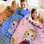 Personalisierte Cartoon Charakter Briefpapier weiche Decke mit Namen Home Decor zurück zu Schule Saison Geburtstag Geschenk für Jungen Mädchen
