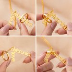 Personalisierte Dreieck Ring Halter Halskette mit Namen Zierlich Schmuck Geburtstag Jahrestag Hochzeit Geschenk für Frauen