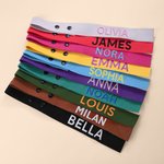 Gepersonaliseerde Multikleurige Geborduurde Naam Bagagelabel met Drukknopen Accessoires voor Reizen en Zakenreis Verjaardagscadeau voor Studenten