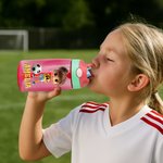 Gepersonaliseerde 3D Cartoon Voetbal Karakter 16 oz Kid Waterfles met naam en siliconen rietje terug naar school Verjaardagscadeau voor jongens meisjes