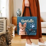 Bolsa de asas grande con nombre para uso diario Regalo de Navidad Cumpleaños para mujer Amante de las mascotas