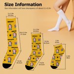 Personalized Face Photo Soft Breathable Ankle Mid-Calf Knee-High Socks with Name Birthday Anniversary Gift for Family Friends