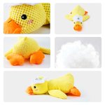 Personalized Cute Yellow Duck Soft Squeaky Plush Toy with Name for Teething Chewing Interactive Pet Supplies Birthday Anniversary Gift for Pet Lovers