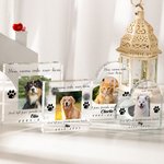 Gepersonaliseerde Hond Kat Poot Huisdierfoto Transparante Acrylplaat met Naam en Tijd Woondecoratie Herdenkingscadeau Voor Huisdiereigenaren