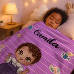 Personalisierte Cartoon Charakter Briefpapier weiche Decke mit Namen Home Decor zurück zu Schule Saison Geburtstag Geschenk für Jungen Mädchen