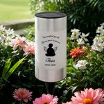 Lampe Solaire Personnalisée avec Nom Date Texte et Silhouette de Personne Décoration de Jardin Cadeau Commémoratif pour la Famille