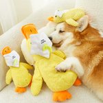 Personalized Cute Yellow Duck Soft Squeaky Plush Toy with Name for Teething Chewing Interactive Pet Supplies Birthday Anniversary Gift for Pet Lovers