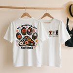 Personalized 1-3 Cute 3D Cartoon Dogs T-shirt Sweatshirt with Name  Birthday Adoption Anniversary Gift for Women Dog Lovers