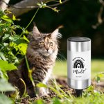 Lampe Solaire de Jardin Personnalisée avec Nom Titre Date Photo et Silhouette de Patte Cadeau de Commémoratif pour Propriétaire Animaux de Compagnie