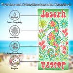 Personalisiertes Blume Schildkröte Seepferdchen Wal Delfin Schnelltrocknendes Strandtuch mit Namen Urlaub Geburtstag Geschenk für Familie Freund
