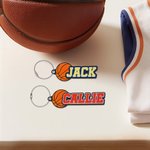 Personlig Flerfärgad 3D-tryckt Basket Namn Nyckelring Ryggsäck Tillbehör Födelsedag Game Day Team Present för basketälskare Spelare