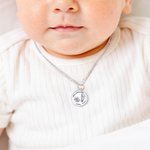 Collar Personalizado Huella de Mano Huella de Pie de Bebé con Nombre Información de Nacimiento Joyería Minimalista Regalo de Cumpleaños Aniversario para Recién Nacido Bebé Mamá