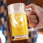 Personalized Fist Design Funny Text 16.6 oz Beer Glass with  Name and Handle Cheers Challenge Bar Game Oktoberfest Gift for Family Friends Beer Lover