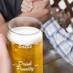 Personalized Fist Design Funny Text 16.6 oz Beer Glass with  Name and Handle Cheers Challenge Bar Game Oktoberfest Gift for Family Friends Beer Lover
