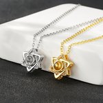 Personalized Zircon Hexagram Photo Projection Necklace Dainty Jewelry Anniversary Birthday Gift for Women