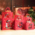 Personalisierte Cartoon-Charakter Weihnachtsmütze Light Strip Initial großen roten Jute Geschenk Tote Tasche mit Namen Weihnachtsfest Party Geschenk für Familie