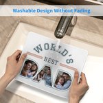 Personalized World's Best Dad 3 Photos Non-Slip Mouse Pad Office Desk Supplies Birthday Father's Day Christmas Gift for Dad