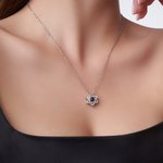 Personalized Zircon Hexagram Photo Projection Necklace Dainty Jewelry Anniversary Birthday Gift for Women