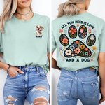 Personalized 1-3 Cute 3D Cartoon Dogs T-shirt Sweatshirt with Name  Birthday Adoption Anniversary Gift for Women Dog Lovers