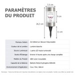 Lampe Solaire Personnalisée avec Nom Date Texte et Silhouette de Personne Décoration de Jardin Cadeau Commémoratif pour la Famille