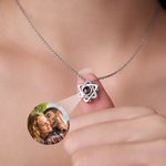 Personalized Zircon Hexagram Photo Projection Necklace Dainty Jewelry Anniversary Birthday Gift for Women