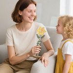 Personalized Wooden Birth Flower Name Sign Plaque with Heart Base Desk Decor Birthday Anniversary Gift for Mom Wife Women