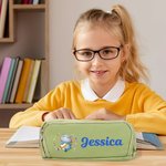 Personalised Cute Cartoon Subject Animals Multi-Compartment Pencil Case with Name Back to School Birthday Gift for Boys Girls