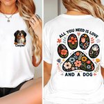 Personalized 1-3 Cute 3D Cartoon Dogs T-shirt Sweatshirt with Name  Birthday Adoption Anniversary Gift for Women Dog Lovers