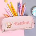 Personalised Cute Cartoon Subject Animals Multi-Compartment Pencil Case with Name Back to School Birthday Gift for Boys Girls