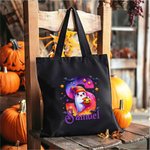 Personalized Halloween Ghost Letter Canvas Bag with Name Halloween Party Gift for Children
