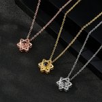 Personalized Zircon Hexagram Photo Projection Necklace Dainty Jewelry Anniversary Birthday Gift for Women