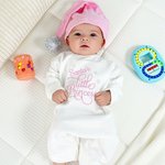 Personalized Santa's Little Princess 100% Cotton Romper Hat Set with Embroidered Name Baby Shower Christmas Gift for Baby Girls