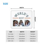 Personalized World's Best Dad 3 Photos Non-Slip Mouse Pad Office Desk Supplies Birthday Father's Day Christmas Gift for Dad