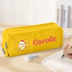 Personalised Cute Cartoon Subject Animals Multi-Compartment Pencil Case with Name Back to School Birthday Gift for Boys Girls