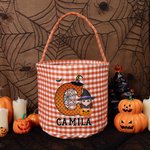 Personalized Cartoon Character Halloween Sweets Basket with Initial and Name Halloween Gift for Boys Girls