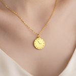 Personalized Dial Desgin Inlaid Zircon Necklace with Name Date and Time Dainty Jewelry Birthday Anniversary Gift for Baby New Mom