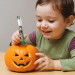 Stylo 4-en-1 rétractable avec nom Personnalisé Halloween Personnalisé Personnage de dessin animé avec paillettes Cadeau d'Halloween pour les enfants