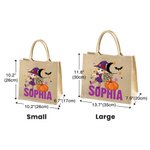 Personalized Moon Pumpkin Halloween Cartoon Character Jute Bag with Name Halloween Party Gift for Boys Girls