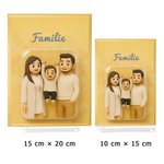 Gepersonaliseerde Foto Karakter 3D-effect Acrylplaquette met Titel en Voet Bureaudecoratie Verjaardagcadeau voor Familie en Vrienden