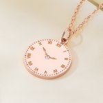 Personalized Dial Desgin Inlaid Zircon Necklace with Name Date and Time Dainty Jewelry Birthday Anniversary Gift for Baby New Mom