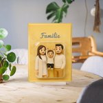 Gepersonaliseerde Foto Karakter 3D-effect Acrylplaquette met Titel en Voet Bureaudecoratie Verjaardagcadeau voor Familie en Vrienden