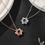 Personalized Zircon Hexagram Photo Projection Necklace Dainty Jewelry Anniversary Birthday Gift for Women