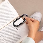 Personalisiertes Lesezeichen 3-teilig-Set im Jumbo-Büroklammer-Design mit Bleistift Notebook Muster Namen Dankeschön Geschenk für Lehrkräfte Lesefans