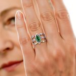 Bague Personnalisée avec 1-8 Noms Texte Gravés et Pierres de Naissance Cadeau Anniversaire Fête pour Maman Femme