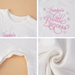 Personalized Santa's Little Princess 100% Cotton Romper Hat Set with Embroidered Name Baby Shower Christmas Gift for Baby Girls