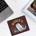 Personalized World's Best Dad 3 Photos Non-Slip Mouse Pad Office Desk Supplies Birthday Father's Day Christmas Gift for Dad