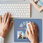 Personalized World's Best Dad 3 Photos Non-Slip Mouse Pad Office Desk Supplies Birthday Father's Day Christmas Gift for Dad